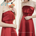 A-Line Satin Rojo Plisado Sexy Formal Vestido Prom patrones